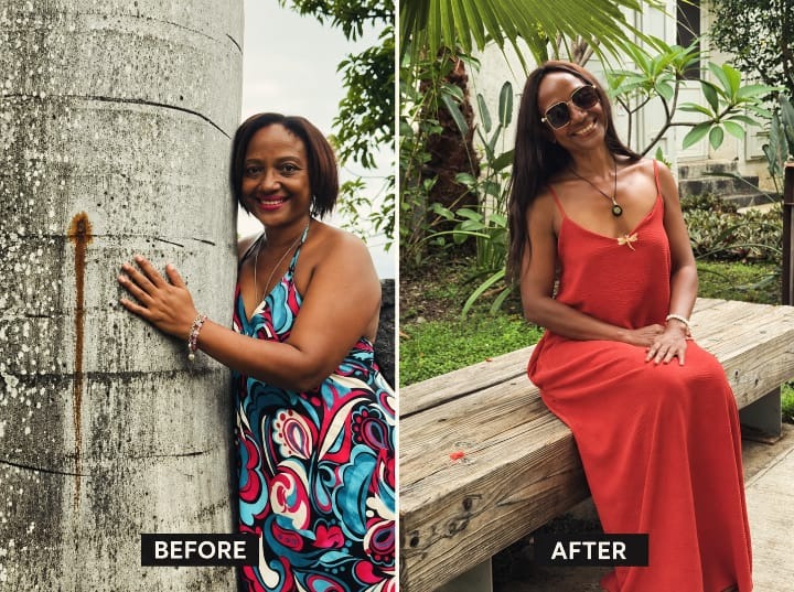 Female client transformation - Radiant vitality sundress